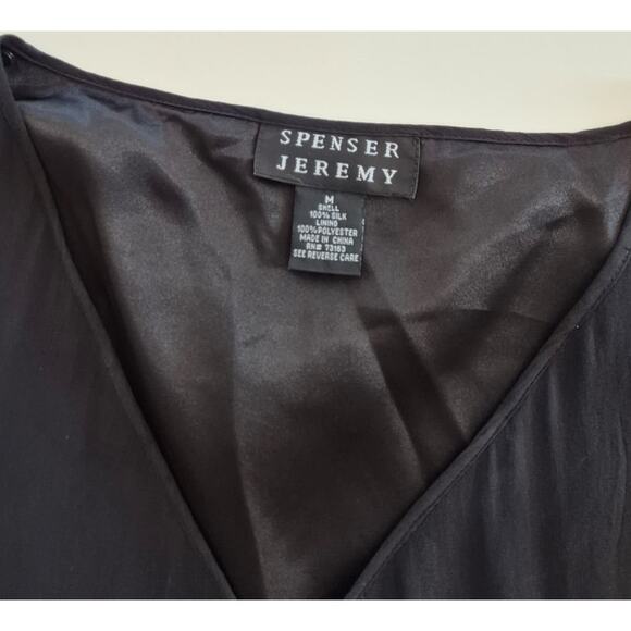 SPENSER JEREMY Womans Top Sz M Whimsigoth Fairy Grunge Romantic Asymmetric Silk - Picture 4 of 10